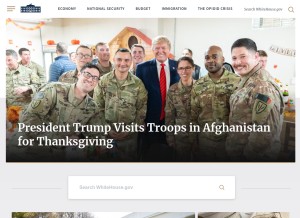 How whitehouse.gov looks like on a tablet such as an iPad.