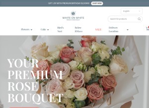 How whiteonwhite.co looks like on a tablet such as an iPad.