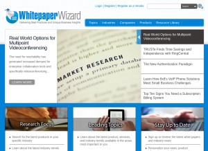 How whitepaperwizards.com looks like on a tablet such as an iPad.
