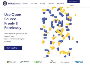 How whitesourcesoftware.com looks like on a tablet such as an iPad.