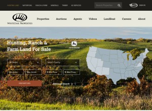 How whitetailproperties.com looks like on a tablet such as an iPad.