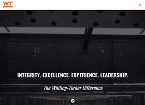 How whiting-turner.com looks like on a tablet such as an iPad.