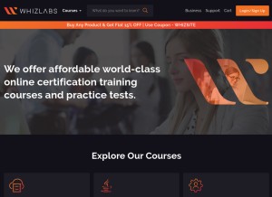 How whizlabs.com looks like on a tablet such as an iPad.