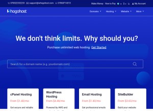 How whogohost.com looks like on a tablet such as an iPad.