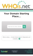 How whois.net looks like on a mobile device such as an iPhone.