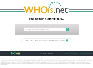 How whois.net looks like on a tablet such as an iPad.