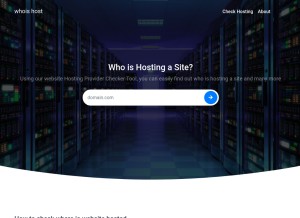 How whoishost.net looks like on a tablet such as an iPad.