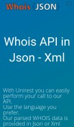 How whoisjson.com looks like on a mobile device such as an iPhone.