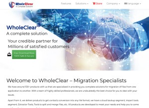 How wholeclear.com looks like on a tablet such as an iPad.