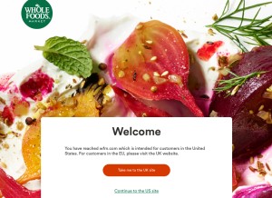 How wholefoodsmarket.com looks like on a tablet such as an iPad.