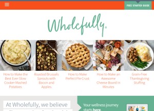 How wholefully.com looks like on a tablet such as an iPad.