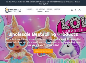 How wholesalebestsellers.com looks like on a tablet such as an iPad.