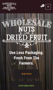 How wholesalenutsanddriedfruit.com looks like on a mobile device such as an iPhone.
