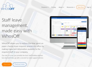 How whosoff.com looks like on a tablet such as an iPad.