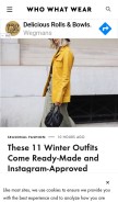 How whowhatwear.com looks like on a mobile device such as an iPhone.