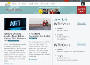 How whro.org looks like on a tablet such as an iPad.