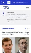 How whyy.org looks like on a mobile device such as an iPhone.