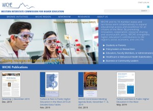 How wiche.edu looks like on a tablet such as an iPad.