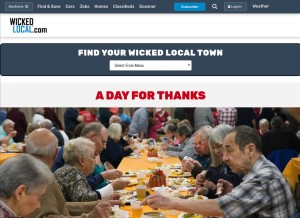 How wickedlocal.com looks like on a tablet such as an iPad.