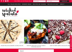 How wickedspatula.com looks like on a tablet such as an iPad.