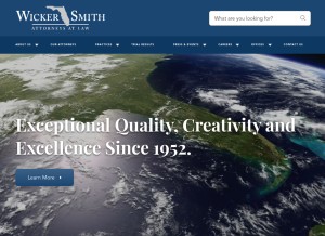 How wickersmith.com looks like on a tablet such as an iPad.