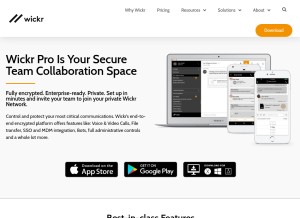 How wickr.com looks like on a tablet such as an iPad.