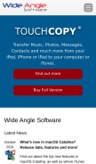How wideanglesoftware.com looks like on a mobile device such as an iPhone.