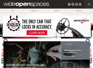 How wideopenspaces.com looks like on a tablet such as an iPad.