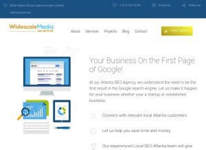 How widescale.com looks like on a tablet such as an iPad.