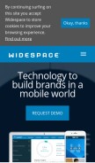How widespace.com looks like on a mobile device such as an iPhone.