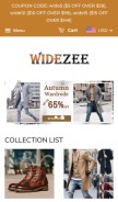How widezee.com looks like on a mobile device such as an iPhone.