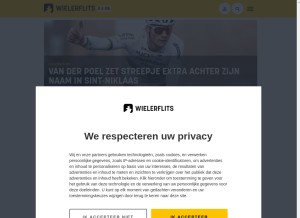 How wielerflits.be looks like on a tablet such as an iPad.