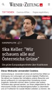 How wienerzeitung.at looks like on a mobile device such as an iPhone.