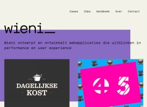 How wieni.be looks like on a tablet such as an iPad.