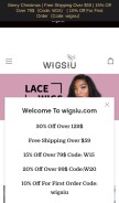 How wigsiu.com looks like on a mobile device such as an iPhone.