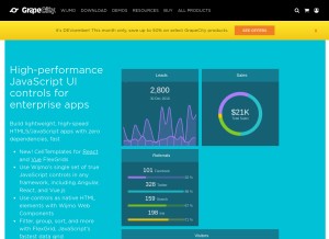 How wijmo.com looks like on a tablet such as an iPad.