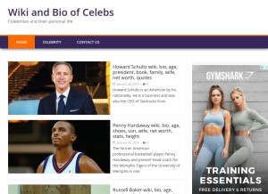 How wikibioage.com looks like on a tablet such as an iPad.
