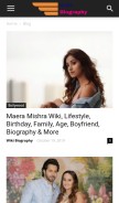 How wikibiography.co looks like on a mobile device such as an iPhone.