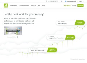 How wikifolio.com looks like on a tablet such as an iPad.