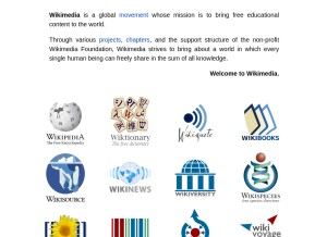 How wikimedia.org looks like on a tablet such as an iPad.