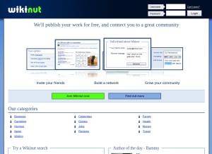 How wikinut.com looks like on a tablet such as an iPad.