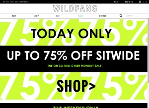 How wildfang.com looks like on a tablet such as an iPad.