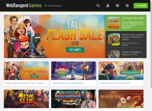 How wildtangent.com looks like on a tablet such as an iPad.