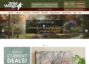 How wildwings.com looks like on a tablet such as an iPad.