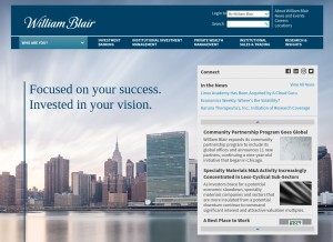 How williamblair.com looks like on a tablet such as an iPad.