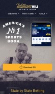 How williamhill.us looks like on a mobile device such as an iPhone.