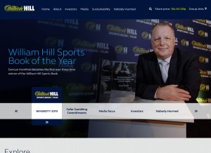 How williamhillplc.com looks like on a tablet such as an iPad.