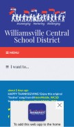 How williamsvillek12.org looks like on a mobile device such as an iPhone.