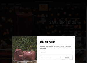 How willleathergoods.com looks like on a tablet such as an iPad.