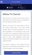 How willow.tv looks like on a mobile device such as an iPhone.